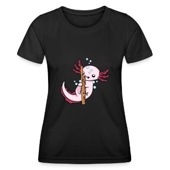 Axolotl Fagott Musikinstrument Big Band Oboe - Frauen Funktions-T-Shirt - Schwarz - Vorne - AI Model Female 172 light (172cm)