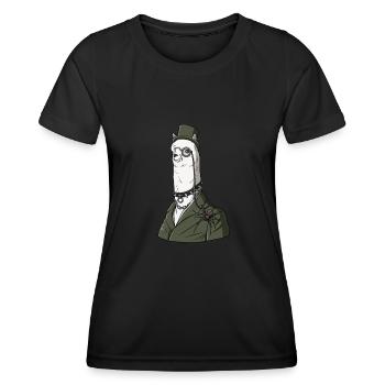 Emo Alpaka Gothic Grafik - Frauen Funktions-T-Shirt - Schwarz - Vorne - AI Model Female 172 light (172cm)