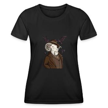 Emo Ziege Gothic Grafik - Frauen Funktions-T-Shirt - Schwarz - Vorne - AI Model Female 172 light (172cm)