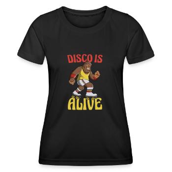 Roller skating Bigfoot Disco is alive - Women's Functional T-Shirt - black - Front - AI Model Female 172 light (172cm)