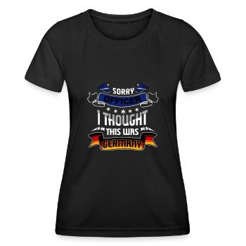 Tut mir leid, Offizier, ich dachte, das wäre ein - Frauen Funktions-T-Shirt - Schwarz - Vorne - AI Model Female 172 light (172cm)