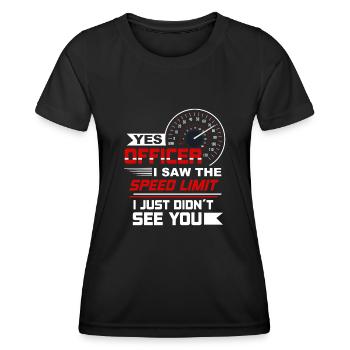 Oui, officier, j’ai le - T-shirt sport Femme - noir - Devant - AI Model Female 172 light (172cm)