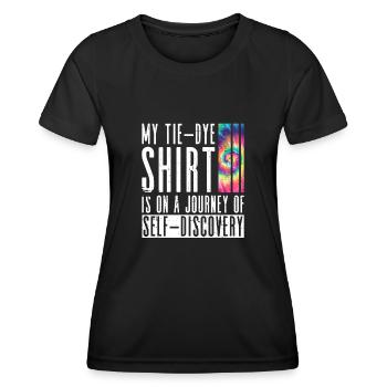 La chemise tie-dye est en voyage de découverte de soi - Hippie - T-shirt sport Femme - noir - Devant - AI Model Female 172 light (172cm)