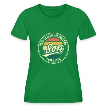 This is what an awesome Son looks like - Frauen Funktions-T-Shirt - Kelly Green - Vorne - AI Model Female 172 dark (172cm)