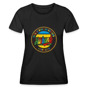 Best Husband in the World Retro Gift - Women's Functional T-Shirt - black - Front - AI Model Female 172 light (172cm)