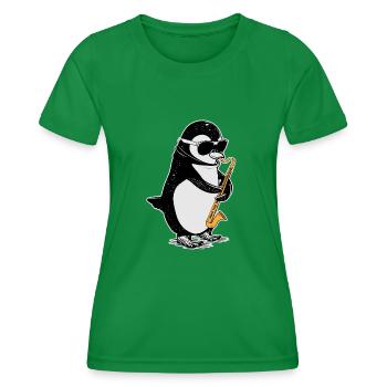 Bassklarinette Pinguin Big Band Kinder Orchester - Frauen Funktions-T-Shirt - Kelly Green - Vorne - AI Model Female 172 dark (172cm)