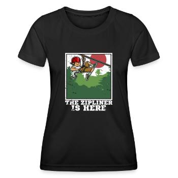 Ziplining Walf Zipliner Seilrutschen Sport Spruch - Frauen Funktions-T-Shirt - Schwarz - Vorne - AI Model Female 172 light (172cm)