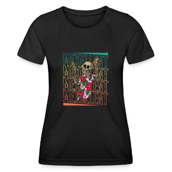 Mexiko Urlaub Skeleton Tequila Taco Sommer - Frauen Funktions-T-Shirt - Schwarz - Vorne - AI Model Female 172 light (172cm)