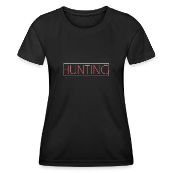 Lettrage Hunt - T-shirt sport Femme - noir - Devant - AI Model Female 172 light (172cm)