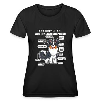 Australian Shepherd Aussie Dad Aussie Mom - Women's Functional T-Shirt - black - Front - AI Model Female 172 light (172cm)