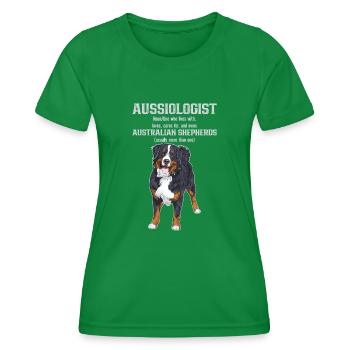 Australischer Schäferhund - Frauen Funktions-T-Shirt - Kelly Green - Vorne - AI Model Female 172 dark (172cm)