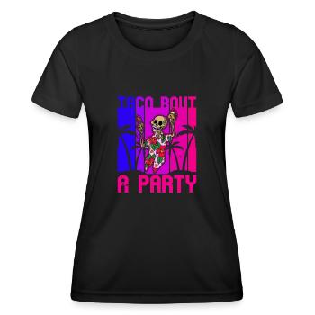 Mexikanisch Tequila Sommer Skeleton Mexiko - Frauen Funktions-T-Shirt - Schwarz - Vorne - AI Model Female 172 light (172cm)
