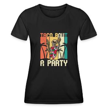 Mexikanisch Tequila Sommer Skeleton Mexiko - Frauen Funktions-T-Shirt - Schwarz - Vorne - AI Model Female 172 light (172cm)