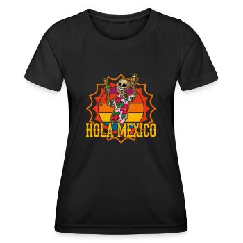 Mexiko Urlaub Sommer Taco Tequila Mexikanisch - Frauen Funktions-T-Shirt - Schwarz - Vorne - AI Model Female 172 light (172cm)