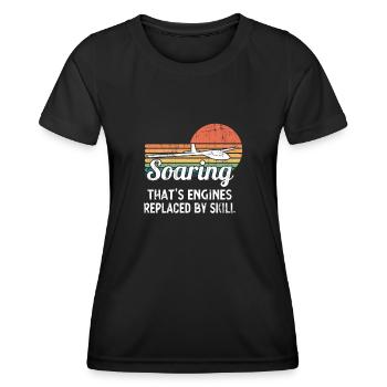 Planeur sans moteur Pilote de planeur - T-shirt sport Femme - noir - Devant - AI Model Female 172 light (172cm)