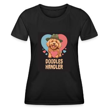 Doodles Handler Goldendoodle Dad Doodle Mama Cute - Frauen Funktions-T-Shirt - Schwarz - Vorne - AI Model Female 172 light (172cm)