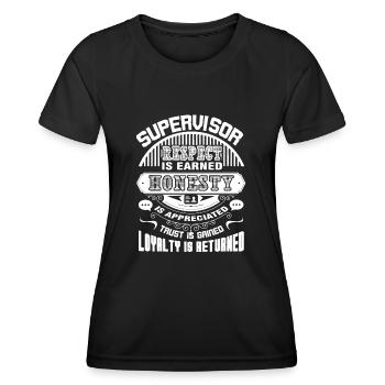 Supervisor Supervisor Respect Is Earned - Women's Functional T-Shirt - black - Front - AI Model Female 172 light (172cm)