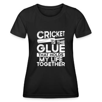 Le cricket est la colle qui - T-shirt sport Femme - noir - Devant - AI Model Female 172 light (172cm)