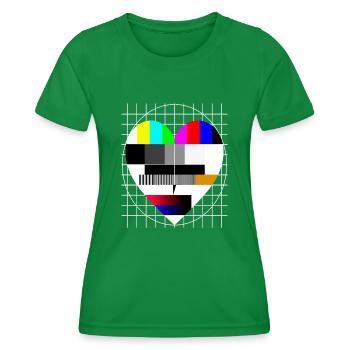 Test Image Coeur I Love 90s Party Love 80s - T-shirt sport Femme - vert - Devant - AI Model Female 172 dark (172cm)