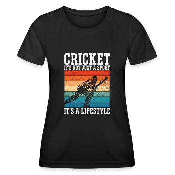 Cricket Ist Ein Lebensstil - Frauen Funktions-T-Shirt - Schwarz - Vorne - AI Model Female 172 light (172cm)