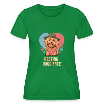 Repos Doodle Face Goldendoodle Chien Papa Doodle - T-shirt sport Femme - vert - Devant - AI Model Female 172 dark (172cm)