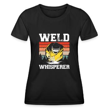 Chuchoteur de sueur dans un style vintage - T-shirt sport Femme - noir - Devant - AI Model Female 172 light (172cm)