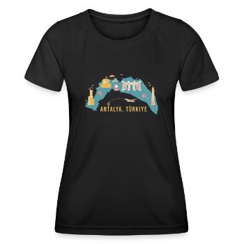 Antalya Turquie Souvenir - T-shirt sport Femme - noir - Devant - AI Model Female 172 light (172cm)