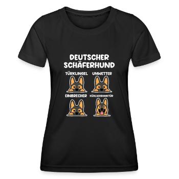 Hund Schäferhund - Frauen Funktions-T-Shirt - Schwarz - Vorne - AI Model Female 172 light (172cm)