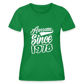 Awesome Since 1978 - Women's Functional T-Shirt - kelly green - Front - AI Model Female 172 dark (172cm)