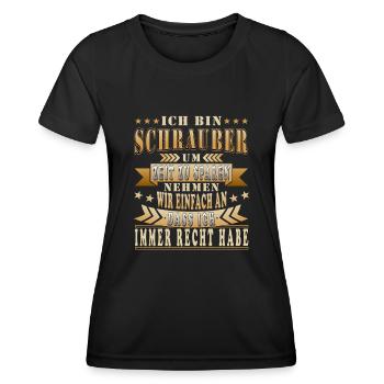 Schrauber Sprüche Mechaniker Schrauben - Frauen Funktions-T-Shirt - Schwarz - Vorne - AI Model Female 172 light (172cm)