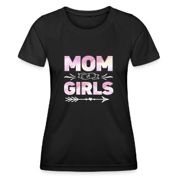 Mère de filles - T-shirt sport Femme - noir - Devant - AI Model Female 172 light (172cm)
