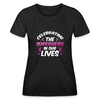 Wir feiern die Superhelden - Frauen Funktions-T-Shirt - Schwarz - Vorne - AI Model Female 172 light (172cm)