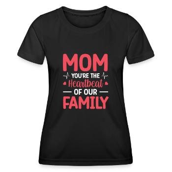 Mama, Du Bist Das Herz Unserer Familie - Frauen Funktions-T-Shirt - Schwarz - Vorne - AI Model Female 172 light (172cm)