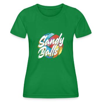 Sandy Balls - Fun Beach Volleyball - Women's Functional T-Shirt - kelly green - Front - AI Model Female 172 dark (172cm)