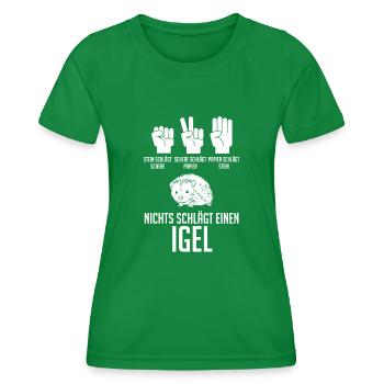 Tiermotiv Igel - Frauen Funktions-T-Shirt - Kelly Green - Vorne - AI Model Female 172 dark (172cm)