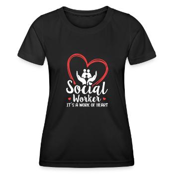 Social Worker Its A Work of Heart Social Worker - Frauen Funktions-T-Shirt - Schwarz - Vorne - AI Model Female 172 light (172cm)