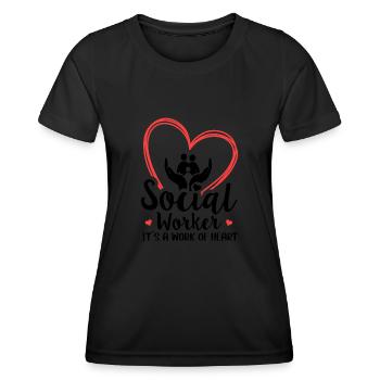 Social Worker Its A Work of Heart Social Worker - Frauen Funktions-T-Shirt - Schwarz - Vorne - AI Model Female 172 light (172cm)