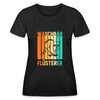 Tiermotiv Waschbär - Frauen Funktions-T-Shirt - Schwarz - Vorne - AI Model Female 172 light (172cm)