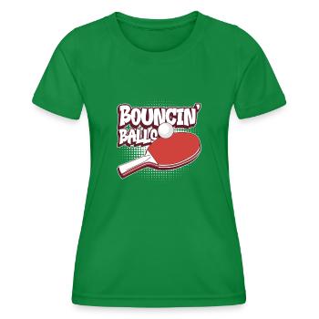 Bouncin' Balls - Drôle de ping-pong - T-shirt sport Femme - vert - Devant - AI Model Female 172 dark (172cm)