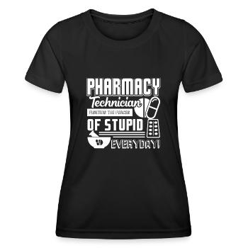 Pharmacy Technician Pharmacy Technician Fighting - Women's Functional T-Shirt - black - Front - AI Model Female 172 light (172cm)
