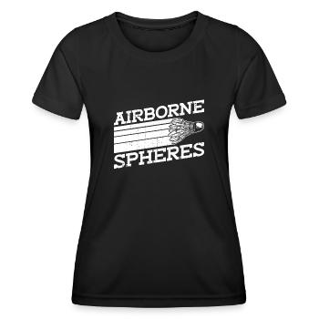 Kugeln in der Luft - Lustiges Badminton - Frauen Funktions-T-Shirt - Schwarz - Vorne - AI Model Female 172 light (172cm)