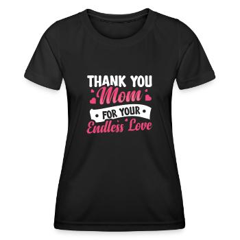 Danke Mama Für Deine Liebe - Frauen Funktions-T-Shirt - Schwarz - Vorne - AI Model Female 172 light (172cm)