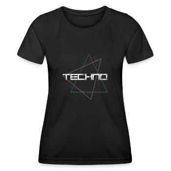 Techno - Women's Functional T-Shirt - black - Front - AI Model Female 172 light (172cm)