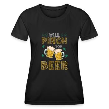 I'll pinch you for beer - Women's Functional T-Shirt - black - Front - AI Model Female 172 light (172cm)