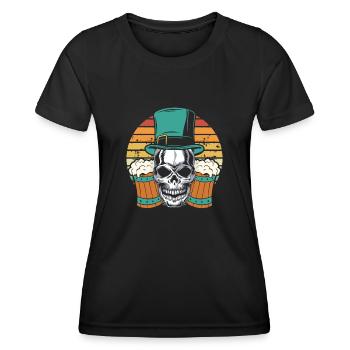 Irish Skull Retro - Women's Functional T-Shirt - black - Front - AI Model Female 172 light (172cm)
