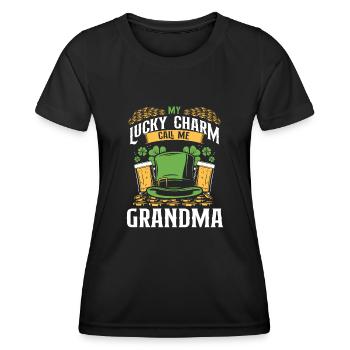 Lucky charms, call me grandma - Women's Functional T-Shirt - black - Front - AI Model Female 172 light (172cm)