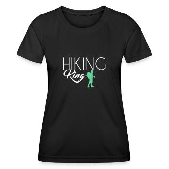 Hiking King - Frauen Funktions-T-Shirt - Schwarz - Vorne - AI Model Female 172 light (172cm)