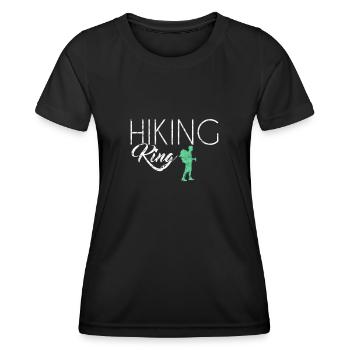 Hiking King - Frauen Funktions-T-Shirt - Schwarz - Vorne - AI Model Female 172 light (172cm)