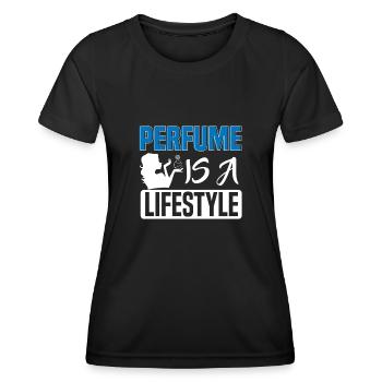 Parfüm Fragrance Perfüm Perfume Parfum Duft - T-shirt sport Femme - noir - Devant - AI Model Female 172 light (172cm)