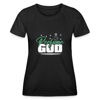 Parfüm Fragrance Perfüm Perfume Parfum Duft - T-shirt sport Femme - noir - Devant - AI Model Female 172 light (172cm)